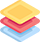 Yellow, Red & Blue Squares Stacked